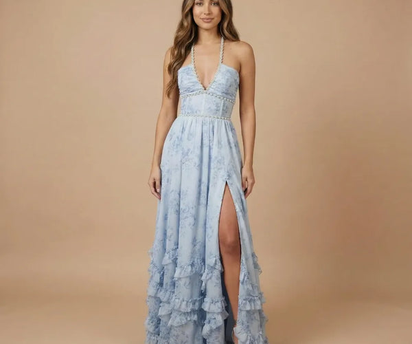 what is a halter neck dress Cross Halter Neck Maxi Dress  Odd Muse