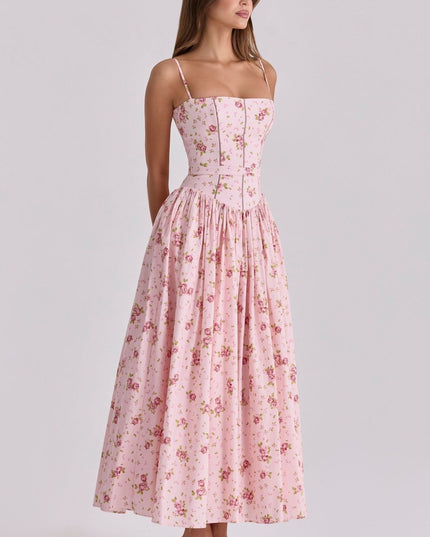 Women's Wedding Guest Midi Dress with a Pleated Skirt