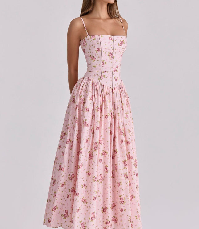 Women's Wedding Guest Midi Dress with a Pleated Skirt