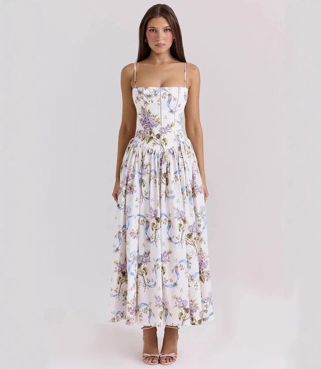 Women's Wedding Guest Midi Dress with a Pleated Skirt