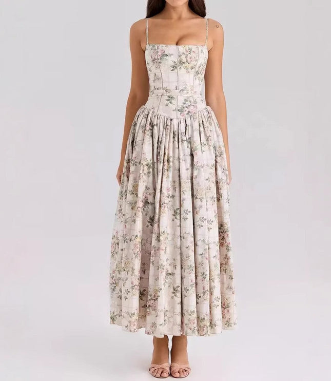 Women's Wedding Guest Midi Dress with a Pleated Skirt