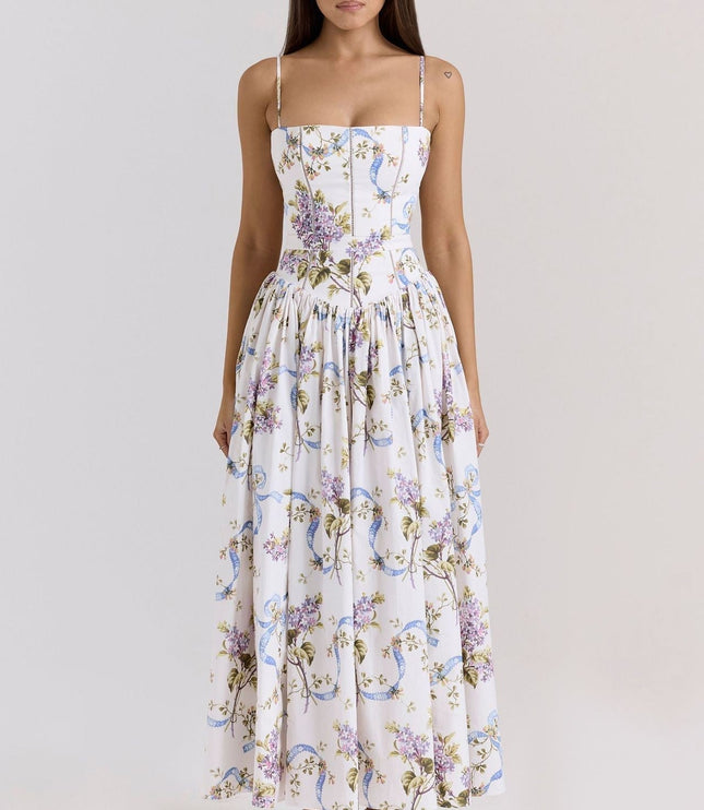 Women's Wedding Guest Midi Dress with a Pleated Skirt