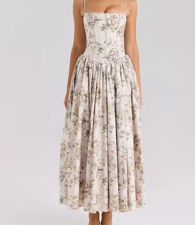 Women's Wedding Guest Midi Dress with a Pleated Skirt