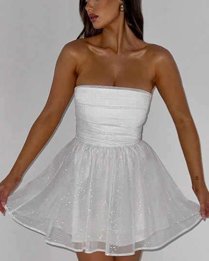 Women's White Off Shoulder Ruched Bodycon Mini Party Dress