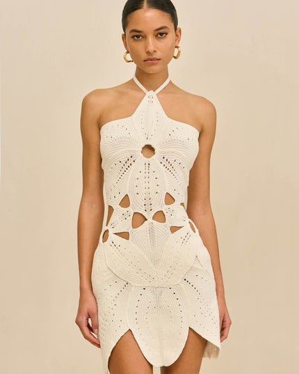 Women's White Square Neck Off Shoulder Mini Dress, Summer