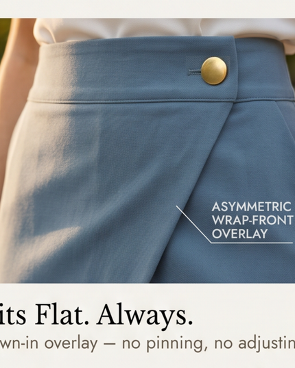 Women's Wide Leg Dress Pants with a Wrap Front and High Waist