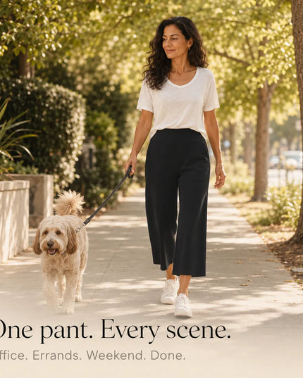 Women's Wide Leg Pants with High Waist and Side Pockets