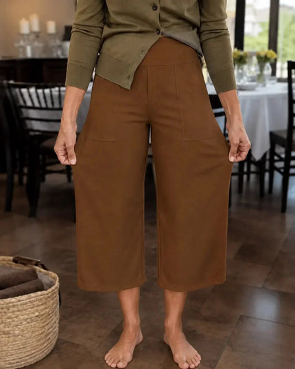 Women's Wide Leg Pants with High Waist and Side Pockets