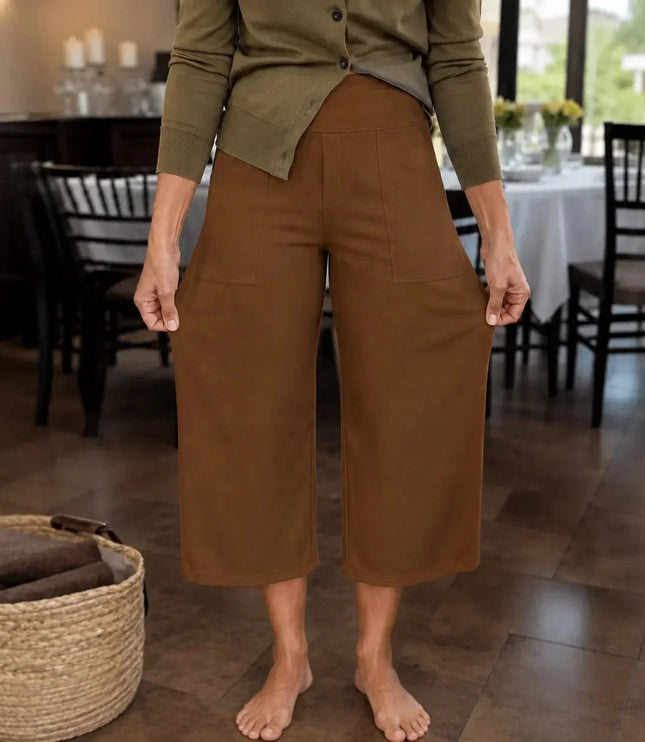 Women's Wide Leg Pants with High Waist and Side Pockets