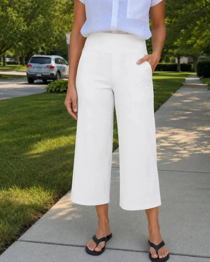 Women's Wide Leg Pants with High Waist and Side Pockets
