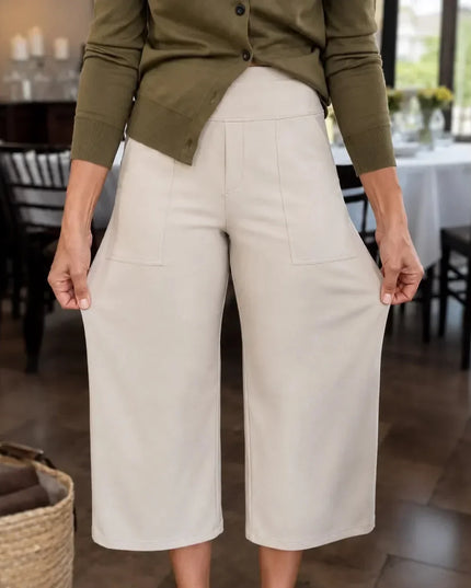 Women's Wide Leg Pants with High Waist and Side Pockets
