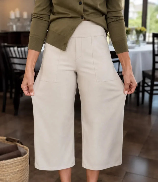 Women's Wide Leg Pants with High Waist and Side Pockets
