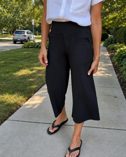 Women's Wide Leg Pants with High Waist and Side Pockets