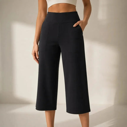 Women's Wide Leg Pants with High Waist and Side Pockets