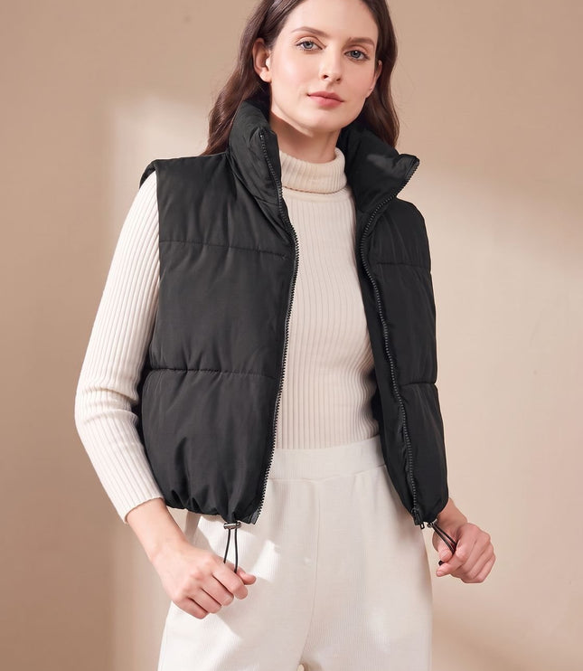 Women's Wind-Resistant Packable Waist-Length Puffer Vest