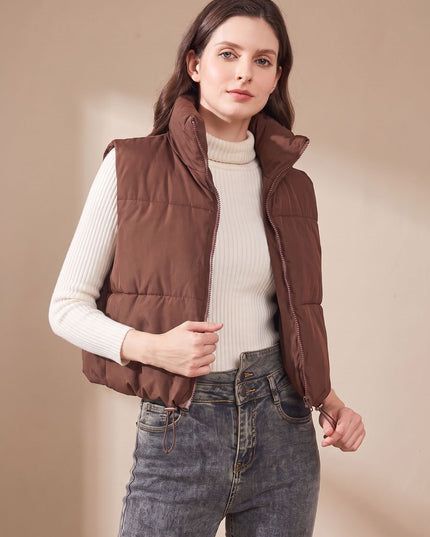 Women's Wind-Resistant Packable Waist-Length Puffer Vest