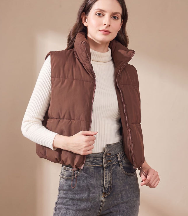 Women's Wind-Resistant Packable Waist-Length Puffer Vest