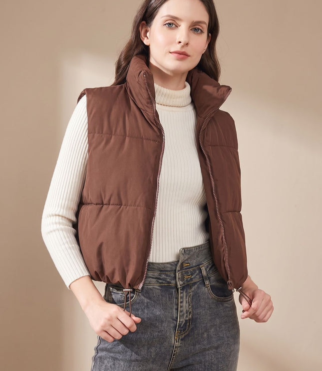 Women's Wind-Resistant Packable Waist-Length Puffer Vest