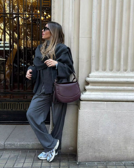 Women's Winter Coat in a Short Cape Cut with Scarf Collar