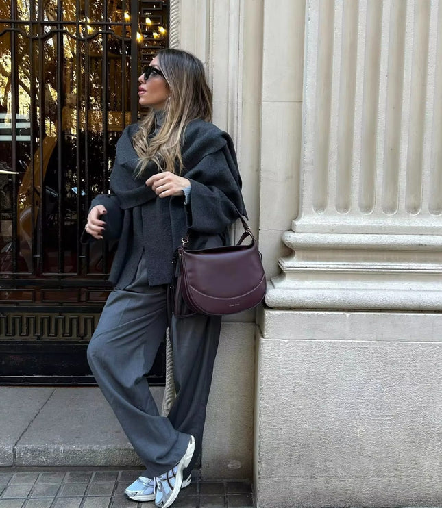 Women's Winter Coat in a Short Cape Cut with Scarf Collar