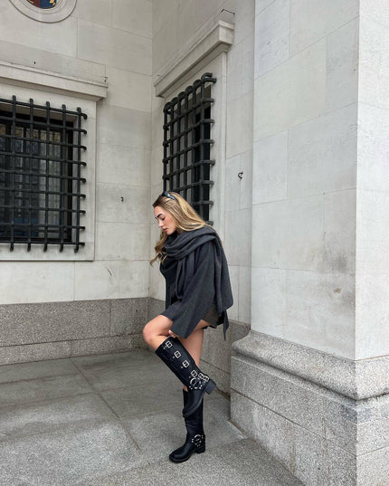 Women's Winter Coat in a Short Cape Cut with Scarf Collar