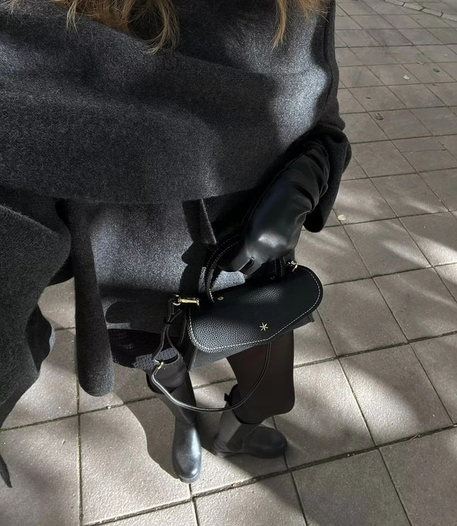 Women's Winter Coat in a Short Cape Cut with Scarf Collar