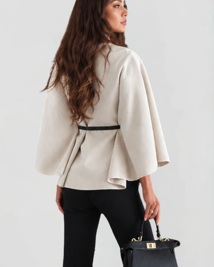 Women's Winter Coat with Cape Sleeves and Funnel Neck