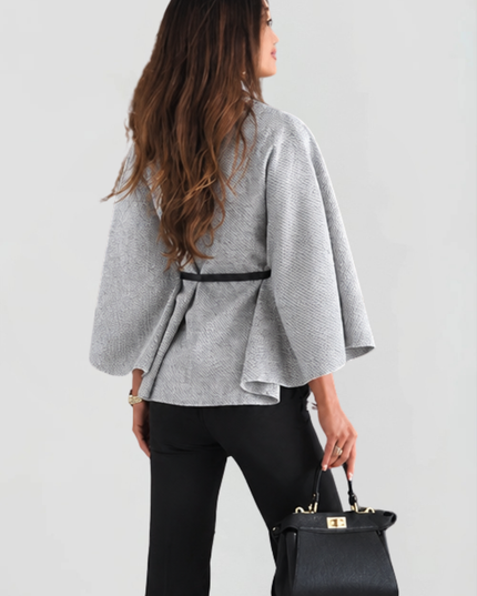 Women's Winter Coat with Cape Sleeves and Funnel Neck