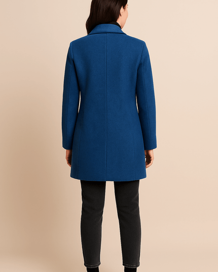 Women's Winter Coat with High Neck and Button Front