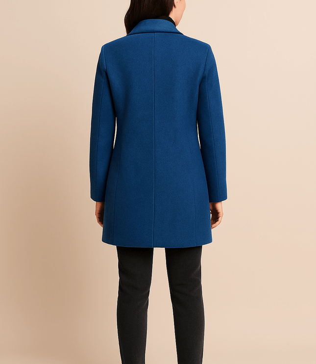 Women's Winter Coat with High Neck and Button Front