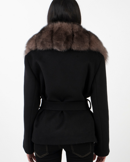Women's Winter Jacket with an Oversized Faux Fur Collar