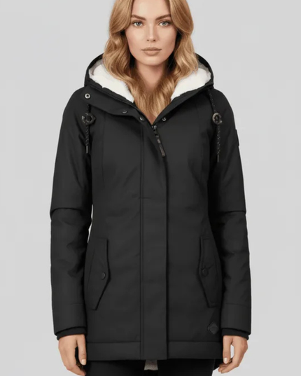 Women's Winter Parka Coat, Fleece Lined with a Hood