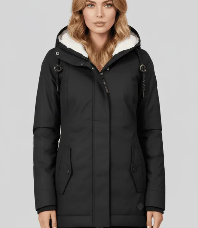 Women's Winter Parka Coat, Fleece Lined with a Hood