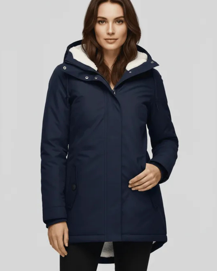 Women's Winter Parka Coat, Fleece Lined with a Hood
