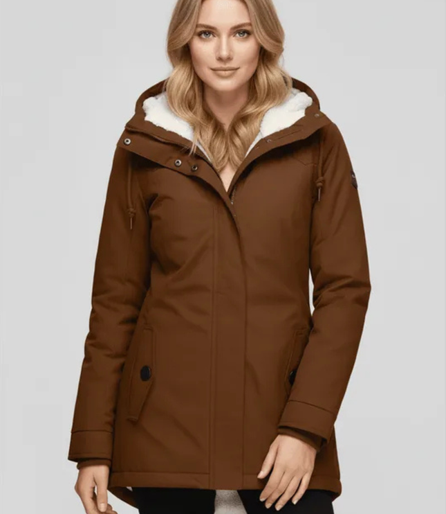 Women's Winter Parka Coat, Fleece Lined with a Hood