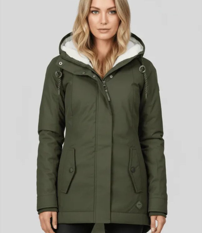 Women's Winter Parka Coat, Fleece Lined with a Hood