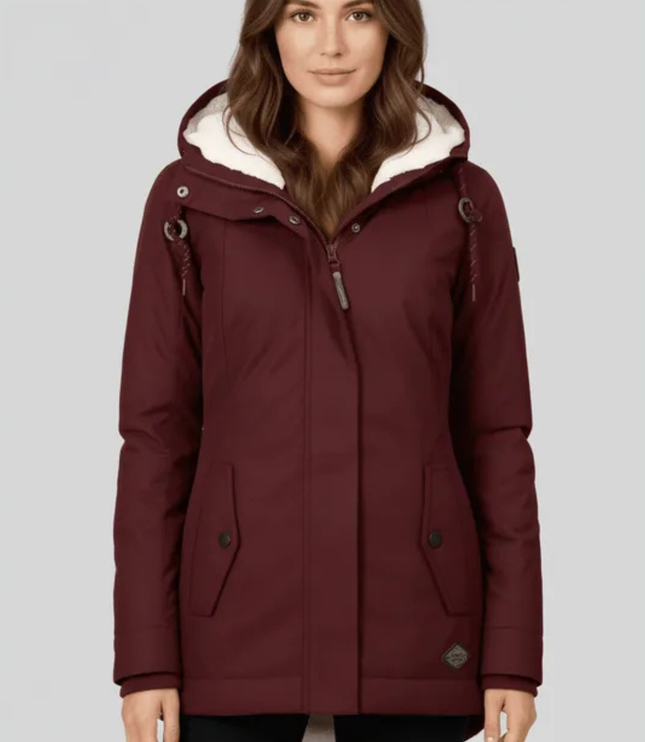 Women's Winter Parka Coat, Fleece Lined with a Hood
