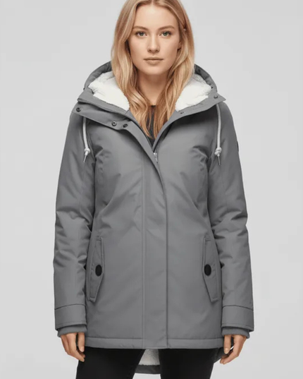 Women's Winter Parka Coat, Fleece Lined with a Hood