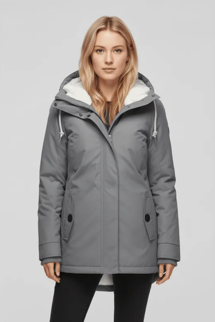 Women's Winter Parka Coat, Fleece Lined with a Hood