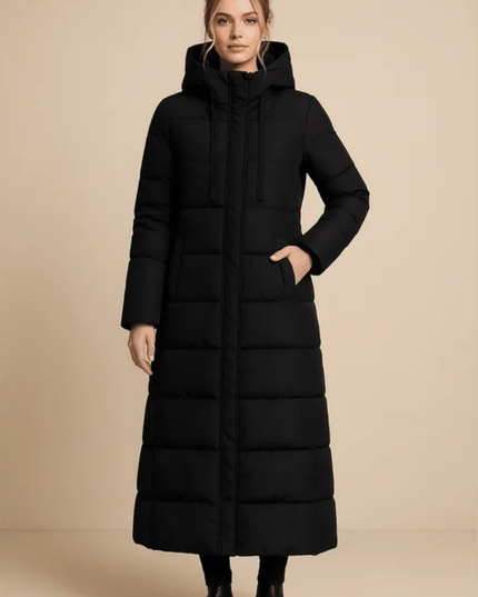 Women's Winter Puffer Coat, Quilted with a Hood