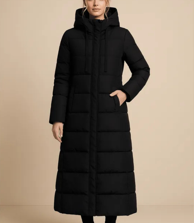 Women's Winter Puffer Coat, Quilted with a Hood