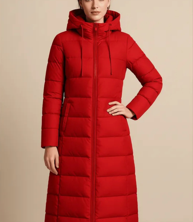 Women's Winter Puffer Coat, Quilted with a Hood