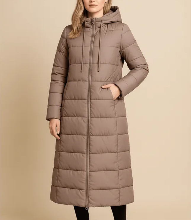 Women's Winter Puffer Coat, Quilted with a Hood