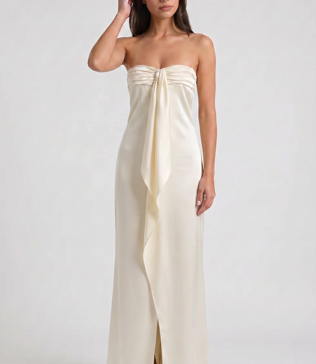 Women's Yellow Floral Wedding Guest Maxi Dress for Summer