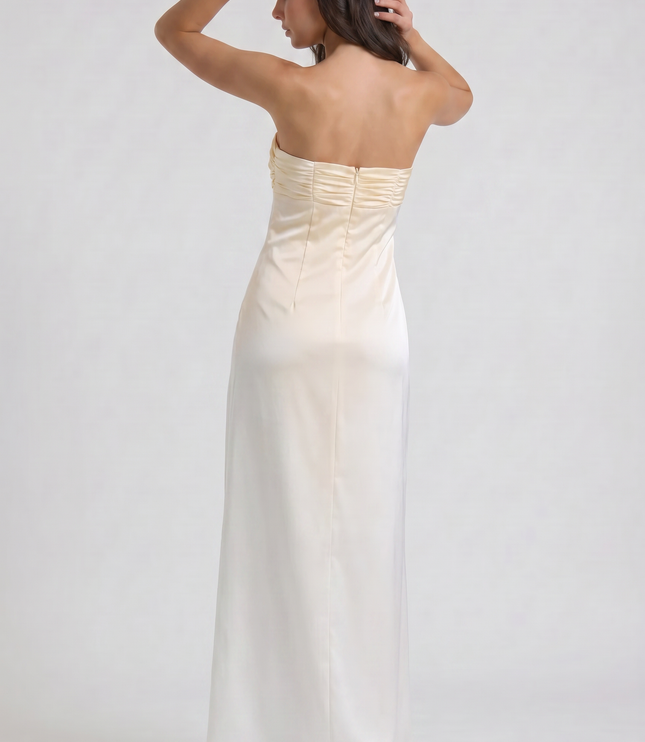 Women's Yellow Floral Wedding Guest Maxi Dress for Summer