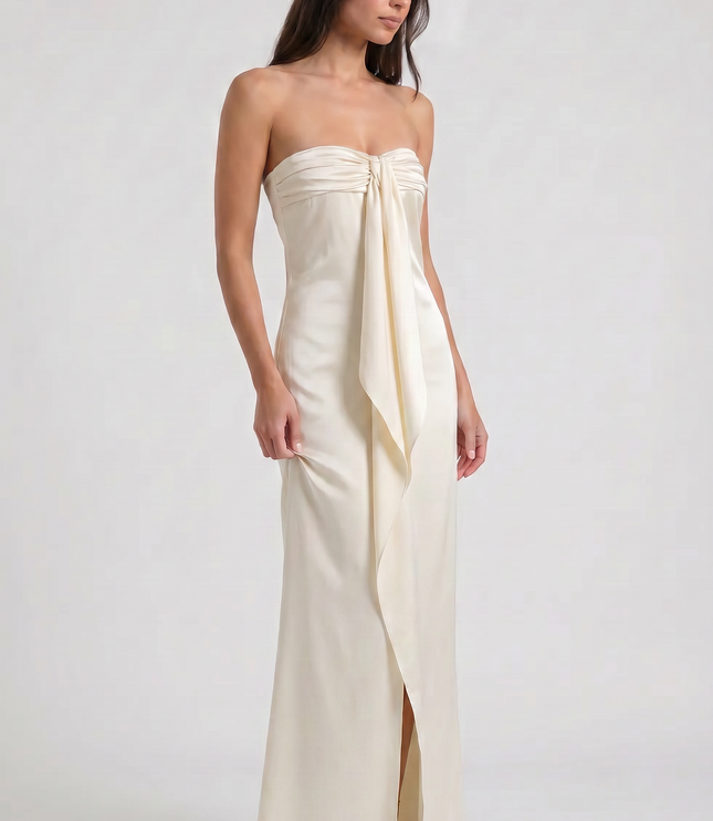 Women's Yellow Floral Wedding Guest Maxi Dress for Summer