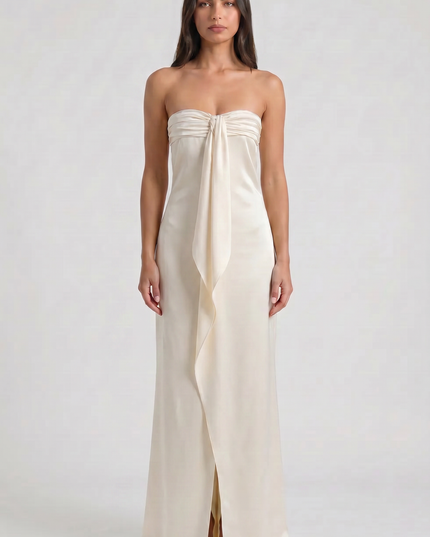 Women's Yellow Floral Wedding Guest Maxi Dress for Summer