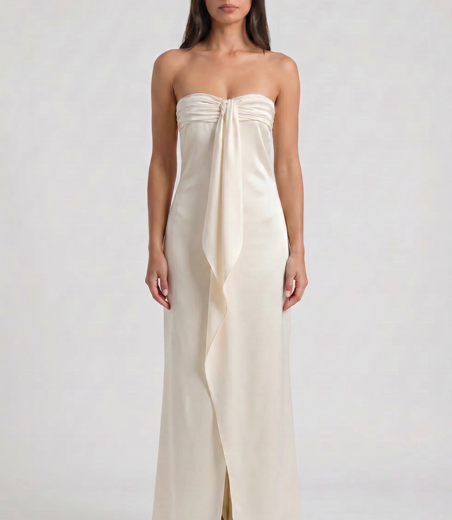 Women's Yellow Floral Wedding Guest Maxi Dress for Summer