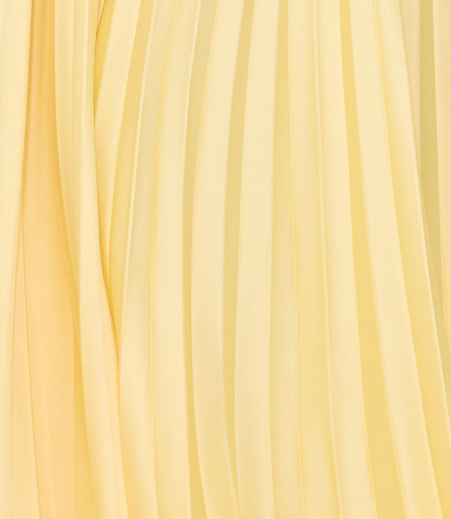Women's Yellow Maxi Dress with V-Neck and Cross-Back Straps